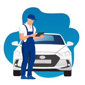 man beside a car for service
