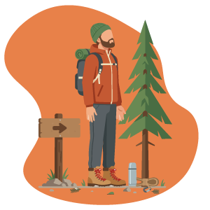illustration πεζοπορος