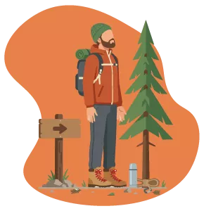illustration πεζοπορος