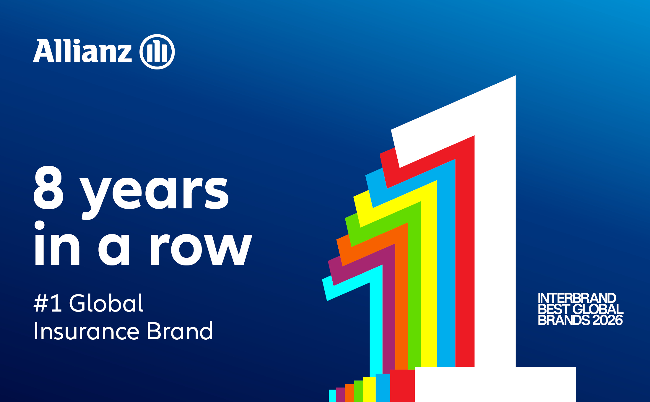 interbrand 8 years in a row. #1 global insurance brand